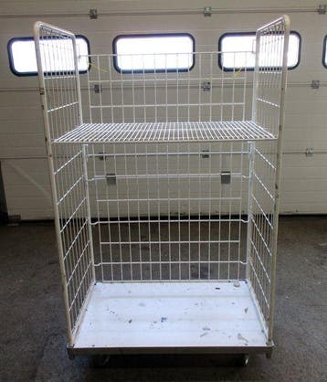 Transportwagen, Magazijnwagen, Rolcontainer, 94cm, grijs