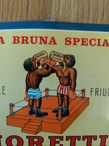 Moretti - Origineel reclameetiket Birra Bruna Speciale