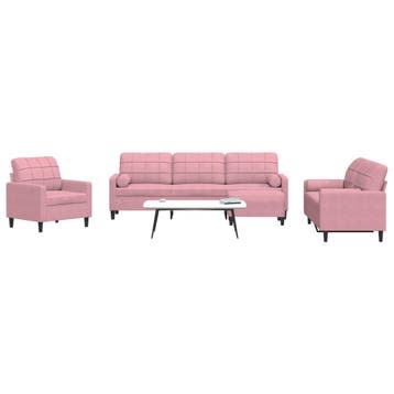 vidaXL 4-delige Loungeset met kussens en bolsters fluweel, Verzenden, Nieuw