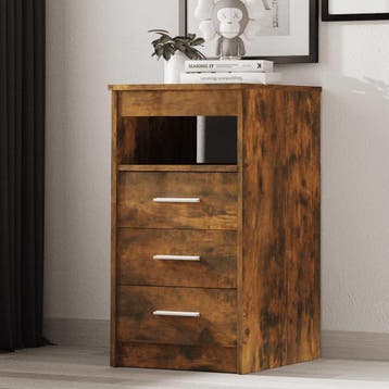 vidaXL Ladekast 40x50x76 cm bewerkt hout gerookt, Verzenden