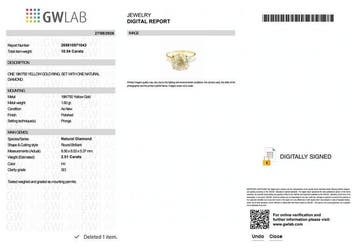 Zonder minimumprijs - Ring - 18 karaat Geel goud - 2.51ct., Nieuw