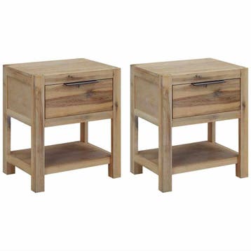 vidaXL Nachtkastjes met lades 2 st 40x30x48 cm massief, Verzenden, Nieuw