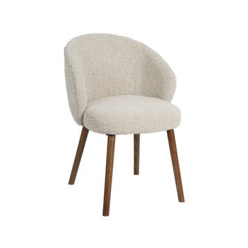 Stoel Shiro | Naturel | Royal Boucle | Walnoot Houten Frame, Verzenden, Nieuw in verpakking