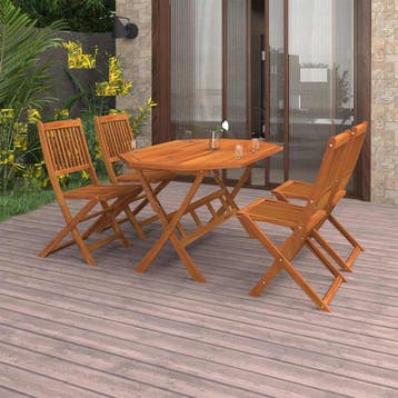 vidaXL 5-delige Tuinset massief acaciahout, Verzenden, Nieuw, Tuinset