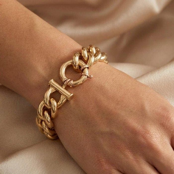 Armband - 18 karaat Geel goud, Handtassen en Accessoires, Armbanden