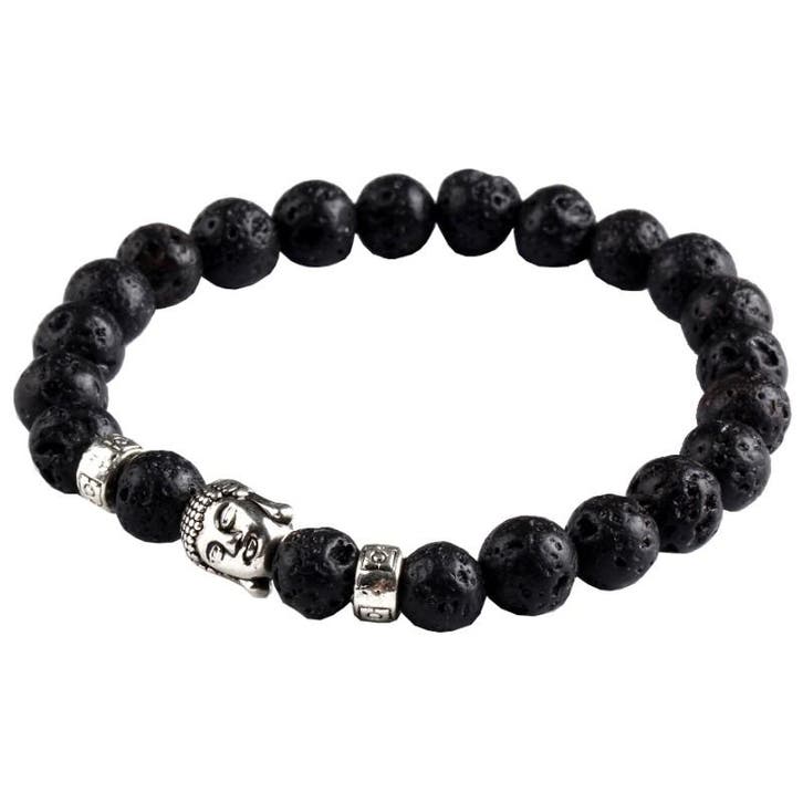 Fako Bijoux - Buddha Armband - Deluxe - Lavasteen, Handtassen en Accessoires, Armbanden, Verzenden