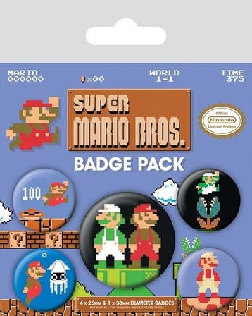 Super Mario Bros. Pin-Back Buttons 5-Pack, Ophalen of Verzenden, Nieuw