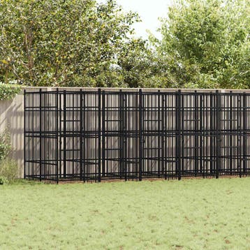 vidaXL Hondenkennel 16,59 m² staal, Verzenden, Nieuw