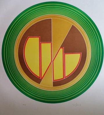 Friedrich Geiler (1946) - Geometrische Komposition / OP ART