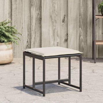 vidaXL Tuinkrukken met kussens 4 st poly rattan zwart, Verzenden, Nieuw