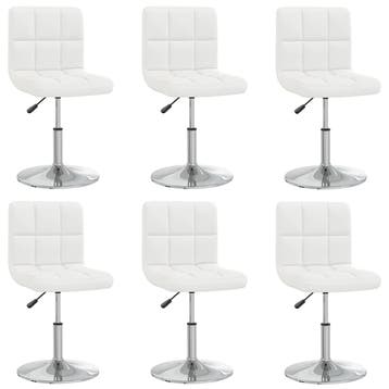 vidaXL Eetkamerstoelen 6 st kunstleer wit, Verzenden