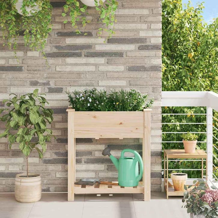 vidaXL Tuin Plantpot Beige 71 x 37 x 76,5 cm Massief, Tuin en Terras, Bloempotten, Nieuw, Verzenden