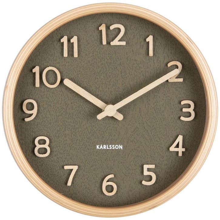Table clock Pure wood grain moss green, Huis en Inrichting, Woonaccessoires | Overige, Verzenden
