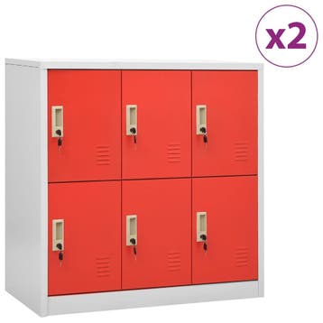 vidaXL Lockerkasten 2 st 90x45x92,5 cm staal lichtgrijs en, Verzenden, Nieuw