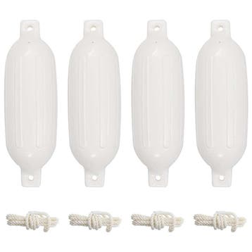 vidaXL Bootstootkussens 4 st Ø 16x58 cm PVC wit, Verzenden, Nieuw