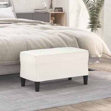 vidaXL Bankje 70x35x41 cm kunstleer crèmekleurig, Verzenden, Nieuw