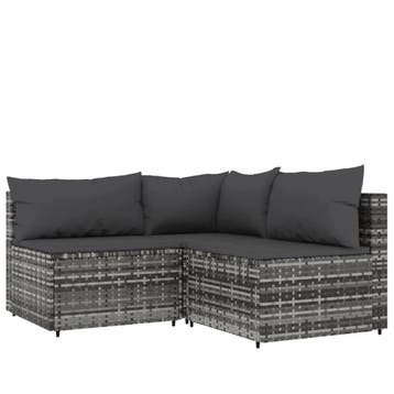 Loungeset antraciet | Retour deal | Knaller!, 3 zitplaatsen, Zo goed als nieuw, Loungeset, Bank