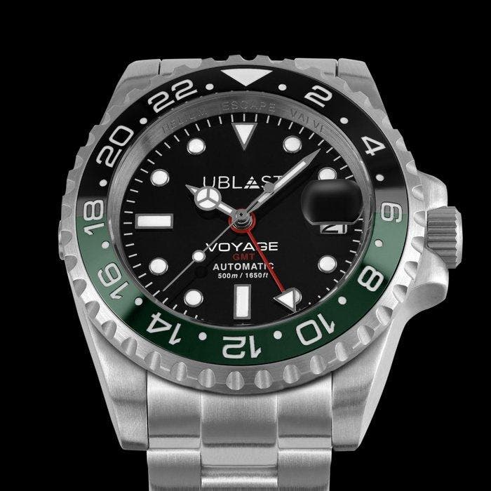 Ublast - Voyage Pro Diver GMT - Automatic Swiss -, Handtassen en Accessoires, Horloges | Heren