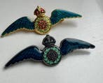 Écussons British pair of RAF Pilot Emblem Badges in enamel -, Antiek en Kunst