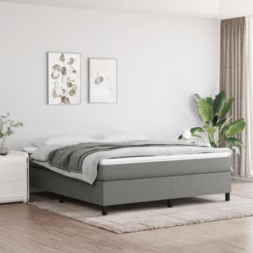 vidaXL Boxspring bed stof donkergrijs 180x200 cm, Verzenden