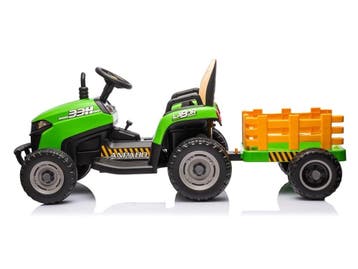 Tractor + aanhanger, 2 x 12 volt motoren, elektrische kinder, Kinderen en Baby's, Ophalen of Verzenden, Nieuw