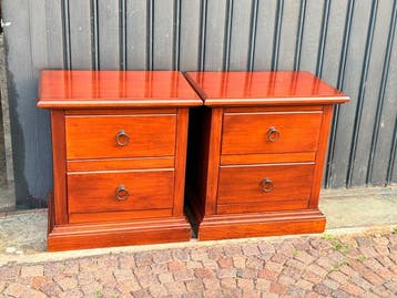 Nachtkastje (2) - hard hout - Een paar originele