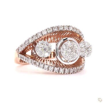 Ring - 14 karaat Roségoud - 1.06ct. tw. Diamant (Natuurlijk)
