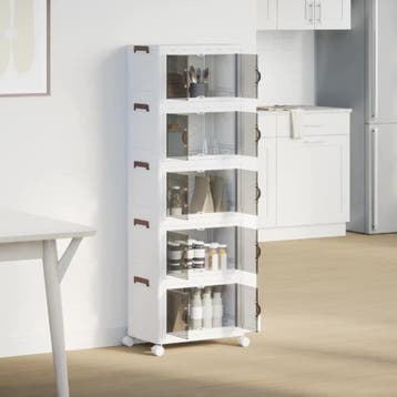 vidaXL Opbergbox stapelbaar met wielen 5-laags 28 L, Doe-het-zelf en Bouw, Verzenden, Nieuw