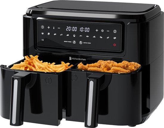 2dekans | KitchenBrothers Airfryer – Dual Zone & 9 Liter –, Huis en Inrichting, Keuken | Potten en Pannen, Ophalen of Verzenden