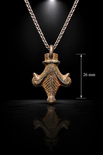 Viking du Haut Moyen Âge Bronze RARE AMULETTE DORÉE avec une