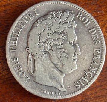 Frankrijk. Louis Philippe I. 5 Francs 1839-W, Lille (Zonder