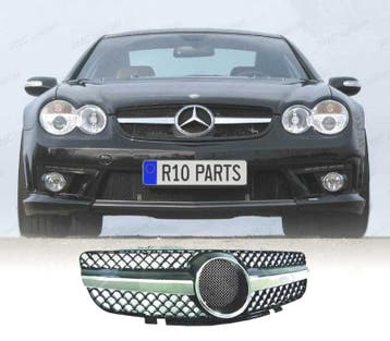CALANDRE POUR MERCEDES SL R230 01-12 LOOK SPORT AMG NOIR CHR, Verzenden, Nieuw