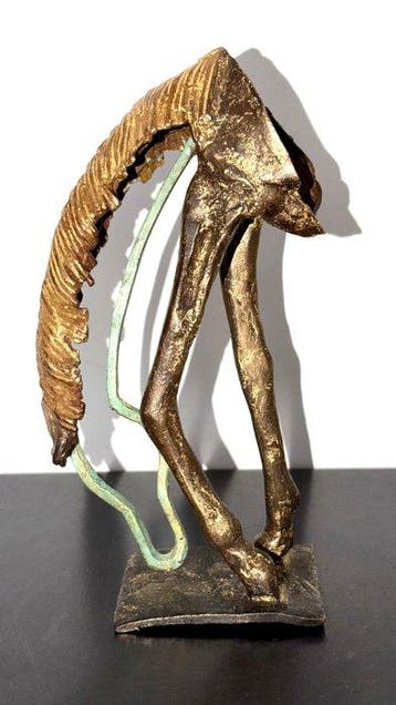 Abdoulaye Derme - sculptuur, sculpture stylisée de cheval -