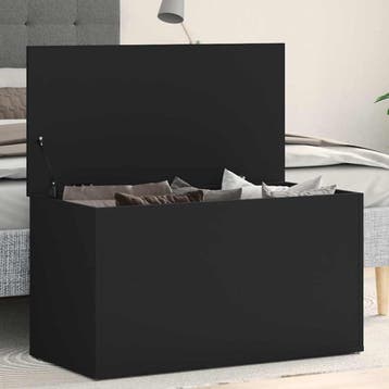vidaXL Opbergkist 84x42x46 cm bewerkt hout zwart, Verzenden