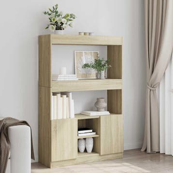 vidaXL Hoge kast 92x33x140 cm bewerkt hout sonoma, Verzenden