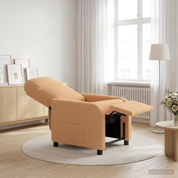 vidaXL Recliner Beige Bouclé, Verzenden, Nieuw