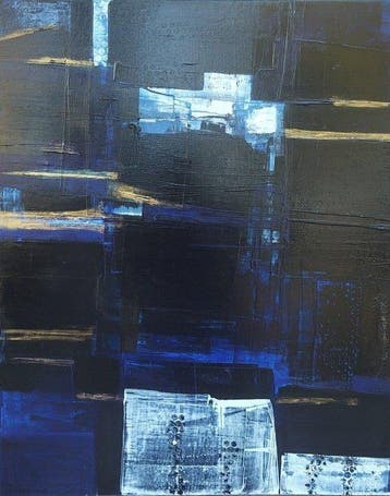 Myriam Carbonnier - Tableau Les noirs et les bleus