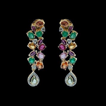 Oorbellen - 18 karaat Geel goud - 8.07ct. tw. Smaragd -, Nieuw