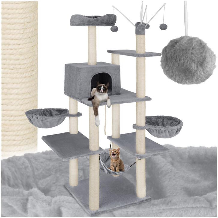 Krabpaal Lilou 165cm - grijs, Dieren en Toebehoren, Katten-accessoires, Verzenden