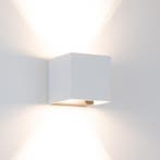 Spots opbouw Reach Up en Down Muurlamp Wit kubus met LED, Huis en Inrichting, Verzenden, Nieuw