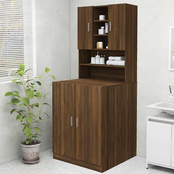 vidaXL Wasmachinekast 70,5x25,5x90 cm bruin eikenkleur, Verzenden