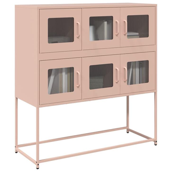 vidaXL Dressoir 100,5x39x107 cm koudgewalst staal roze, Huis en Inrichting, Kasten | Dressoirs, Nieuw, Verzenden