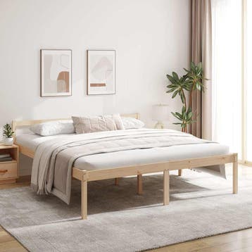 vidaXL Seniorenbed massief grenenhout 200x200 cm, Verzenden, Nieuw