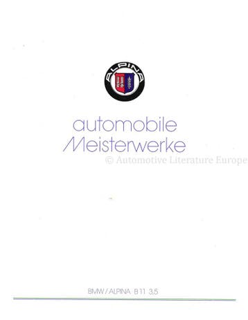 1989 BMW ALPINA B11 3.5 BROCHURE DUITS, Nieuw
