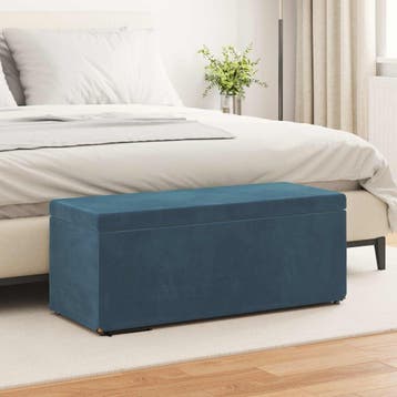 vidaXL Kruk Blauw 101 x 41 x 40 cm Velvet en Geengineerd, Verzenden, Nieuw