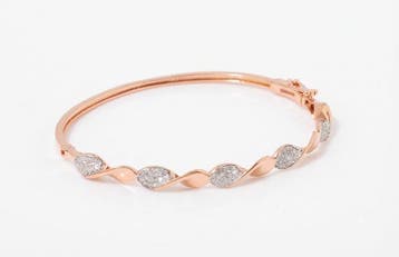 Armband - 14 karaat Roségoud - 0.34ct. tw. Diamant