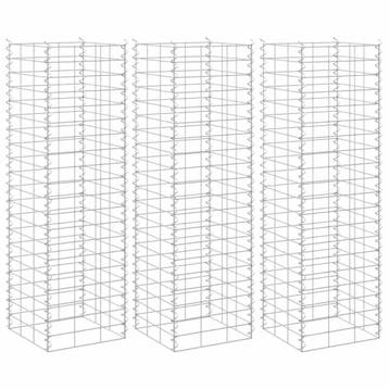 vidaXL Schanskorf plantenbakken 3 st verhoogd 30x30x100 cm, Verzenden