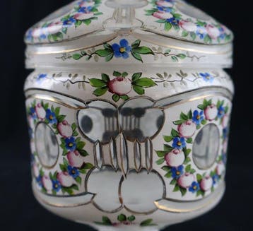 Pot - Opaline glas - Overglazuurglas met emailleverf