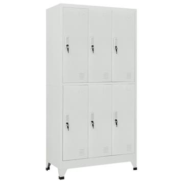 vidaXL Lockerkast met 6 vakken 90x45x180 cm staal grijs, Verzenden