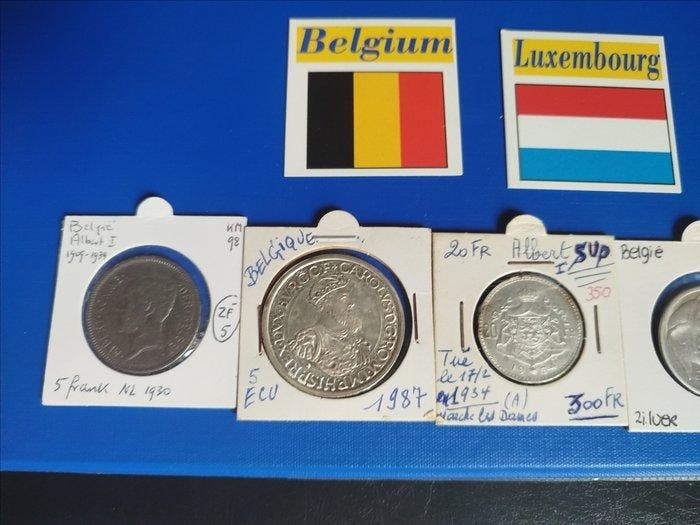 België, Luxemburg. 465 munten (Zonder minimumprijs), Timbres & Monnaies, Monnaies | Europe | Monnaies non-euro